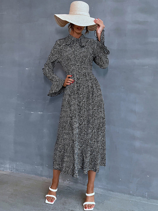 European and American women's new product explosion long -sleeved dress
